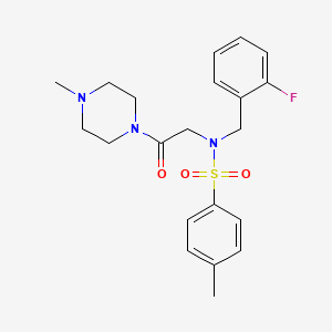 molecular formula C21H26FN3O3S B3443761 N-(2-fluorobenzyl)-4-methyl-N-[2-(4-methyl-1-piperazinyl)-2-oxoethyl]benzenesulfonamide 