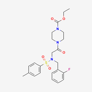 molecular formula C23H28FN3O5S B3443763 ethyl 4-{N-(2-fluorobenzyl)-N-[(4-methylphenyl)sulfonyl]glycyl}-1-piperazinecarboxylate 