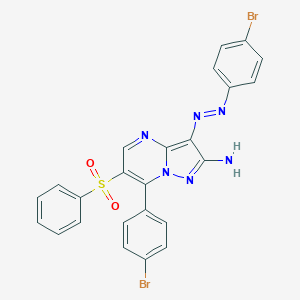 7-(4-Bromophenyl)-3-[(4-bromophenyl)diazenyl]-6-(phenylsulfonyl)pyrazolo[1,5-a]pyrimidin-2-ylamine
