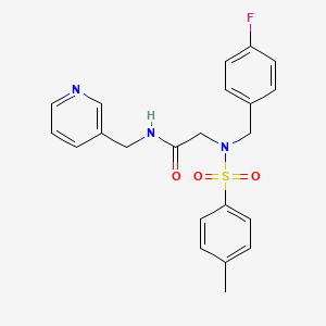 molecular formula C22H22FN3O3S B3443779 N~2~-(4-fluorobenzyl)-N~2~-[(4-methylphenyl)sulfonyl]-N~1~-(3-pyridinylmethyl)glycinamide 