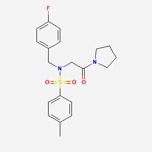 molecular formula C20H23FN2O3S B3443781 N-(4-fluorobenzyl)-4-methyl-N-[2-oxo-2-(1-pyrrolidinyl)ethyl]benzenesulfonamide 