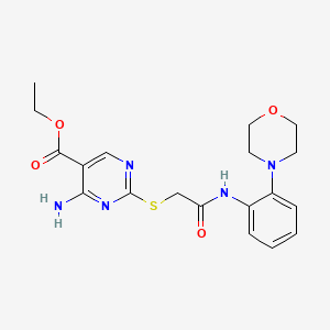 molecular formula C19H23N5O4S B3443805 ethyl 4-amino-2-[(2-{[2-(4-morpholinyl)phenyl]amino}-2-oxoethyl)thio]-5-pyrimidinecarboxylate 