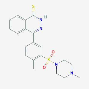 molecular formula C20H22N4O2S2 B3443812 4-{4-methyl-3-[(4-methyl-1-piperazinyl)sulfonyl]phenyl}-1(2H)-phthalazinethione 
