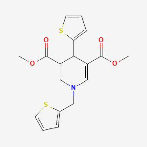 molecular formula C18H17NO4S2 B3443835 dimethyl 4-(2-thienyl)-1-(2-thienylmethyl)-1,4-dihydro-3,5-pyridinedicarboxylate 