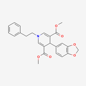 molecular formula C24H23NO6 B3443836 dimethyl 4-(1,3-benzodioxol-5-yl)-1-(2-phenylethyl)-1,4-dihydro-3,5-pyridinedicarboxylate 