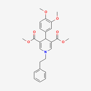 molecular formula C25H27NO6 B3443841 dimethyl 4-(3,4-dimethoxyphenyl)-1-(2-phenylethyl)-1,4-dihydro-3,5-pyridinedicarboxylate 