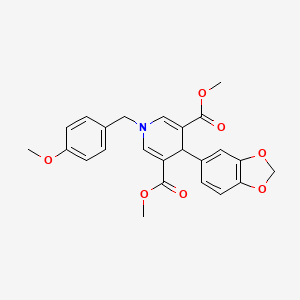 molecular formula C24H23NO7 B3443853 dimethyl 4-(1,3-benzodioxol-5-yl)-1-(4-methoxybenzyl)-1,4-dihydro-3,5-pyridinedicarboxylate 