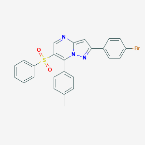 2-(4-Bromophenyl)-7-(4-methylphenyl)pyrazolo[1,5-a]pyrimidin-6-yl phenyl sulfone