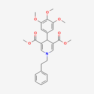 molecular formula C26H29NO7 B3443866 dimethyl 1-(2-phenylethyl)-4-(3,4,5-trimethoxyphenyl)-1,4-dihydro-3,5-pyridinedicarboxylate 