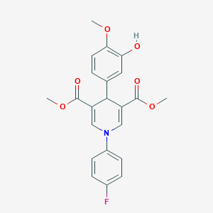 molecular formula C22H20FNO6 B3443869 dimethyl 1-(4-fluorophenyl)-4-(3-hydroxy-4-methoxyphenyl)-1,4-dihydro-3,5-pyridinedicarboxylate 