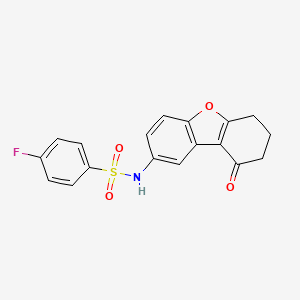 molecular formula C18H14FNO4S B3443904 4-fluoro-N-(9-oxo-6,7,8,9-tetrahydrodibenzo[b,d]furan-2-yl)benzenesulfonamide 