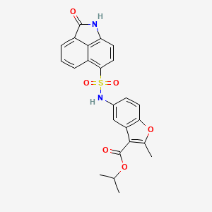 molecular formula C24H20N2O6S B3443905 isopropyl 2-methyl-5-{[(2-oxo-1,2-dihydrobenzo[cd]indol-6-yl)sulfonyl]amino}-1-benzofuran-3-carboxylate 