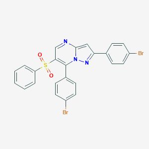 molecular formula C24H15Br2N3O2S B344391 2,7-Bis(4-bromophenyl)pyrazolo[1,5-a]pyrimidin-6-yl phenyl sulfone 