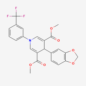 molecular formula C23H18F3NO6 B3443924 dimethyl 4-(1,3-benzodioxol-5-yl)-1-[3-(trifluoromethyl)phenyl]-1,4-dihydro-3,5-pyridinedicarboxylate 