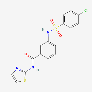 molecular formula C16H12ClN3O3S2 B3443931 3-{[(4-chlorophenyl)sulfonyl]amino}-N-1,3-thiazol-2-ylbenzamide 