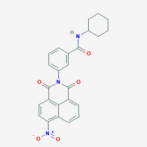 molecular formula C25H21N3O5 B3443933 N-cyclohexyl-3-(6-nitro-1,3-dioxo-1H-benzo[de]isoquinolin-2(3H)-yl)benzamide 