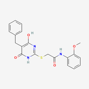 2-[(5-benzyl-4-hydroxy-6-oxo-1,6-dihydro-2-pyrimidinyl)thio]-N-(2-methoxyphenyl)acetamide