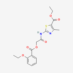 molecular formula C18H20N2O6S B3443964 ethyl 2-({[(2-ethoxybenzoyl)oxy]acetyl}amino)-4-methyl-1,3-thiazole-5-carboxylate 