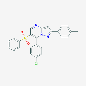 7-(4-Chlorophenyl)-2-(4-methylphenyl)pyrazolo[1,5-a]pyrimidin-6-yl phenyl sulfone