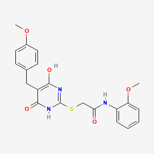 molecular formula C21H21N3O5S B3443995 2-{[4-hydroxy-5-(4-methoxybenzyl)-6-oxo-1,6-dihydro-2-pyrimidinyl]thio}-N-(2-methoxyphenyl)acetamide CAS No. 5989-82-2