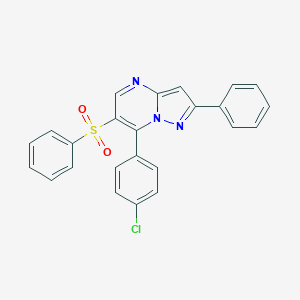molecular formula C24H16ClN3O2S B344400 7-(4-Chlorophenyl)-2-phenyl-6-(phenylsulfonyl)pyrazolo[1,5-a]pyrimidine 