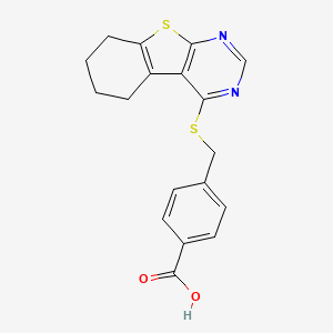molecular formula C18H16N2O2S2 B3444005 4-[(5,6,7,8-tetrahydro[1]benzothieno[2,3-d]pyrimidin-4-ylthio)methyl]benzoic acid 