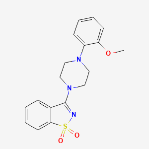 molecular formula C18H19N3O3S B3444042 3-[4-(2-methoxyphenyl)-1-piperazinyl]-1,2-benzisothiazole 1,1-dioxide 