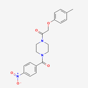 molecular formula C20H21N3O5 B3444045 1-[(4-methylphenoxy)acetyl]-4-(4-nitrobenzoyl)piperazine 
