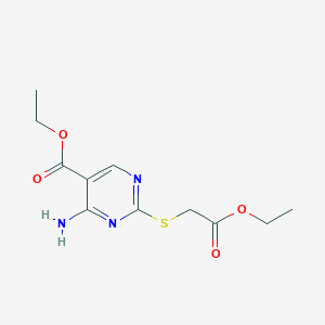 molecular formula C11H15N3O4S B3444054 ethyl 2-[(2-ethoxy-2-oxoethyl)thio]-4-imino-1,4-dihydro-5-pyrimidinecarboxylate 