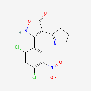 molecular formula C13H9Cl2N3O4 B3444060 3-(2,4-dichloro-5-nitrophenyl)-4-(2-pyrrolidinylidene)-5(4H)-isoxazolone 