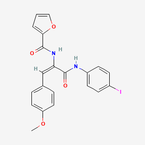 molecular formula C21H17IN2O4 B3444068 N-[1-{[(4-iodophenyl)amino]carbonyl}-2-(4-methoxyphenyl)vinyl]-2-furamide 