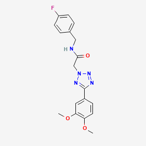 molecular formula C18H18FN5O3 B3444094 2-[5-(3,4-dimethoxyphenyl)-2H-tetrazol-2-yl]-N-(4-fluorobenzyl)acetamide 