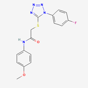 molecular formula C16H14FN5O2S B3444120 2-{[1-(4-fluorophenyl)-1H-tetrazol-5-yl]thio}-N-(4-methoxyphenyl)acetamide 