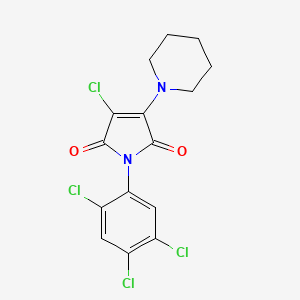 molecular formula C15H12Cl4N2O2 B3444125 3-chloro-4-(1-piperidinyl)-1-(2,4,5-trichlorophenyl)-1H-pyrrole-2,5-dione 
