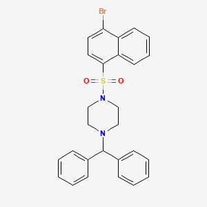 molecular formula C27H25BrN2O2S B3444128 1-[(4-bromo-1-naphthyl)sulfonyl]-4-(diphenylmethyl)piperazine 