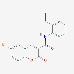 molecular formula C18H14BrNO3 B3444140 6-bromo-N-(2-ethylphenyl)-2-oxo-2H-chromene-3-carboxamide 