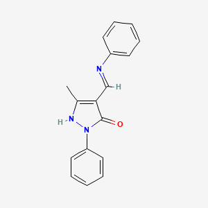 molecular formula C17H15N3O B3444147 4-(anilinomethylene)-5-methyl-2-phenyl-2,4-dihydro-3H-pyrazol-3-one CAS No. 4173-73-3