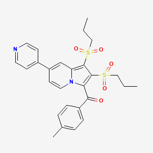 molecular formula C27H28N2O5S2 B3444155 [1,2-bis(propylsulfonyl)-7-(4-pyridinyl)-3-indolizinyl](4-methylphenyl)methanone 