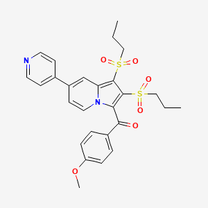 molecular formula C27H28N2O6S2 B3444159 [1,2-bis(propylsulfonyl)-7-(4-pyridinyl)-3-indolizinyl](4-methoxyphenyl)methanone 