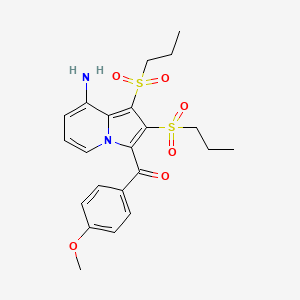 molecular formula C22H26N2O6S2 B3444164 [8-amino-1,2-bis(propylsulfonyl)-3-indolizinyl](4-methoxyphenyl)methanone 