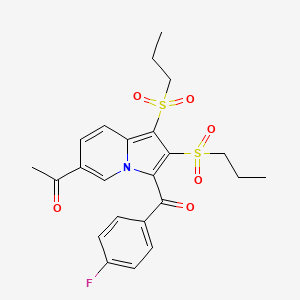 molecular formula C23H24FNO6S2 B3444169 1-[3-(4-fluorobenzoyl)-1,2-bis(propylsulfonyl)-6-indolizinyl]ethanone 