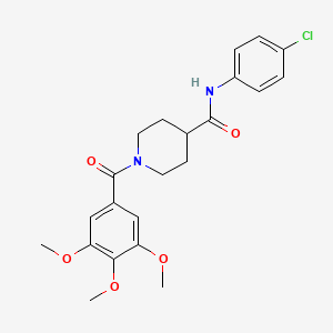 molecular formula C22H25ClN2O5 B3444221 N-(4-chlorophenyl)-1-(3,4,5-trimethoxybenzoyl)-4-piperidinecarboxamide 