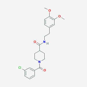 molecular formula C23H27ClN2O4 B3444223 1-(3-chlorobenzoyl)-N-[2-(3,4-dimethoxyphenyl)ethyl]-4-piperidinecarboxamide 