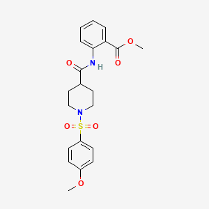 molecular formula C21H24N2O6S B3444230 methyl 2-[({1-[(4-methoxyphenyl)sulfonyl]-4-piperidinyl}carbonyl)amino]benzoate 