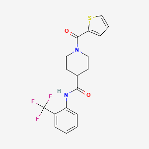 molecular formula C18H17F3N2O2S B3444234 1-(2-thienylcarbonyl)-N-[2-(trifluoromethyl)phenyl]-4-piperidinecarboxamide 