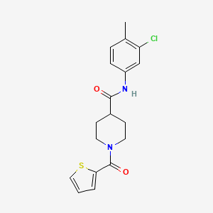 molecular formula C18H19ClN2O2S B3444242 N-(3-chloro-4-methylphenyl)-1-(2-thienylcarbonyl)-4-piperidinecarboxamide 