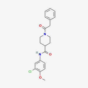 molecular formula C21H23ClN2O3 B3444244 N-(3-chloro-4-methoxyphenyl)-1-(phenylacetyl)-4-piperidinecarboxamide 