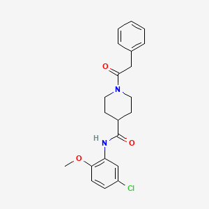 molecular formula C21H23ClN2O3 B3444252 N-(5-chloro-2-methoxyphenyl)-1-(phenylacetyl)-4-piperidinecarboxamide 