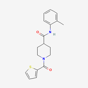 molecular formula C18H20N2O2S B3444269 N-(2-methylphenyl)-1-(2-thienylcarbonyl)-4-piperidinecarboxamide 
