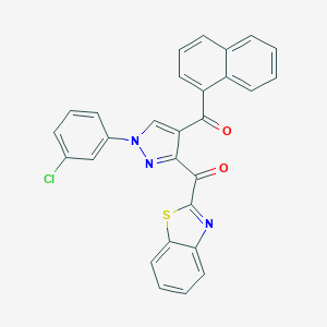 molecular formula C28H16ClN3O2S B344427 [3-(1,3-Benzothiazole-2-carbonyl)-1-(3-chlorophenyl)pyrazol-4-yl]-naphthalen-1-ylmethanone 